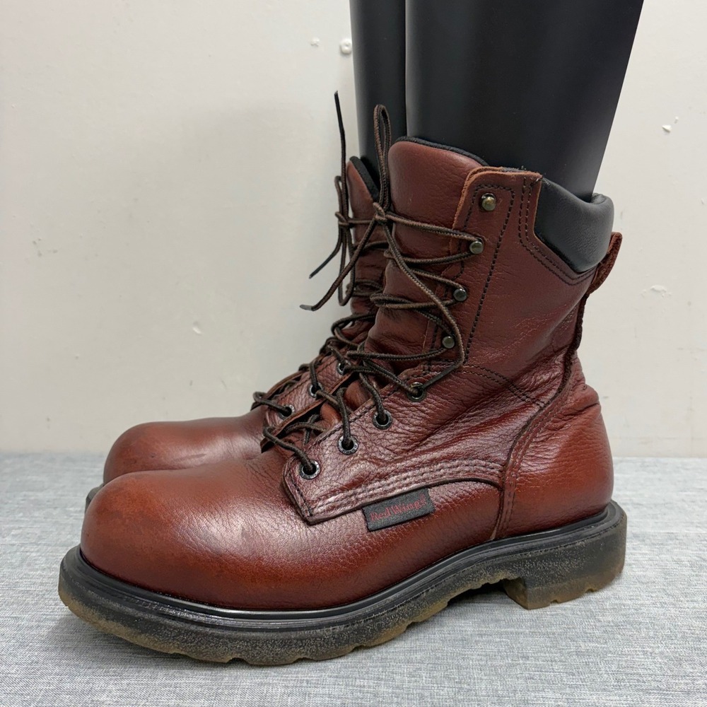 Red Wing Work Boots Mens 8 D Brown 2408 Steel Toe EH Leather 8" Lace Up USA